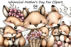 Whimsical Mother's Day Fox Clipart Product Image 1