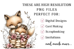 Whimsical Mother's Day Fox Clipart Product Image 2