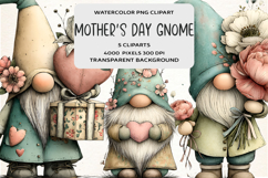 Whimsical Mother's Day Gnome Clipart Product Image 1