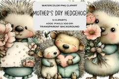 Whimsical Mother's Day Hedgehog Clipart Product Image 1