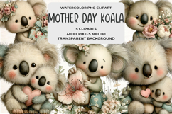Whimsical Mother's Day Koala Clipart Product Image 1