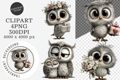 Whimsical Mother's Day Owl Clipart - Mother's Day Owl Png Product Image 1