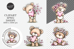 Whimsical Mother’s Day Teddy Bear Clipart Product Image 1