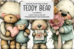 Whimsical Mother's Day Teddy Bear Clipart Product Image 1