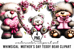 Whimsical Mother’s Day Teddy Bear Clipart Product Image 1