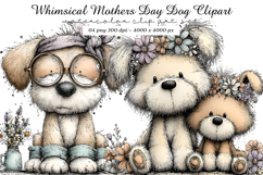 Whimsical Mothers Day Dog Clipart Product Image 1