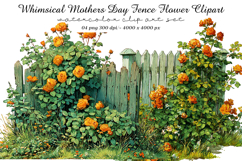 Whimsical Mothers Day Fence Flower Clipart Product Image 1