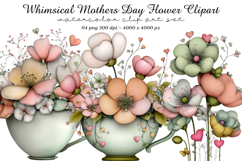 Whimsical Mothers Day Flower Clipart Product Image 1