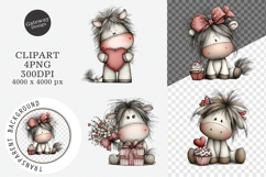 Whimsical Mothers Day Horse Clipart Product Image 1