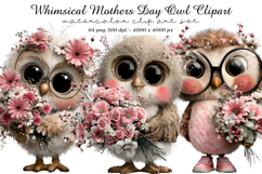 Whimsical Mothers Day Owl Clipart Product Image 1