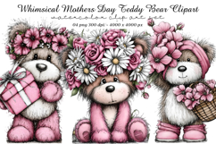 Whimsical Mothers Day Teddy Bear Clipart Product Image 1