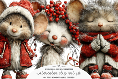 Whimsical Mouse Christmas Clipart Product Image 1