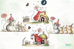 Whimsical Mouse Clipart PNG Product Image 1