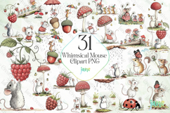 Whimsical Mouse Clipart PNG Product Image 1