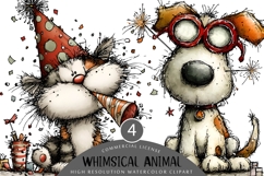 Whimsical New Year Animal Clipart | Cute Party Animals PNG Product Image 1
