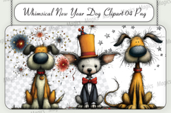 Whimsical New Year Dog Clipart Product Image 1