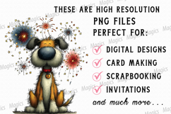 Whimsical New Year Dog Clipart Product Image 3