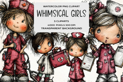 Whimsical Nurse Girls Clipart Product Image 1