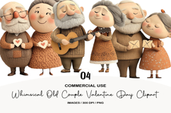 Whimsical Old Couple Valentine Day Clipart Product Image 1