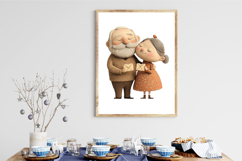 Whimsical Old Couple Valentine Day Clipart Product Image 3