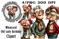 Whimsical Old Man Birthday Clipart Product Image 1