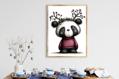 Whimsical Panda Christmas Clipart Product Image 3