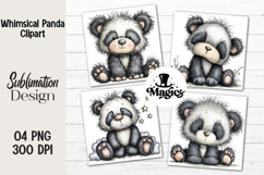 Whimsical Panda Clipart PNG Product Image 1