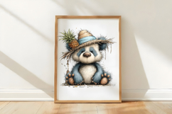 Whimsical Panda Tropical Summer Clipart Product Image 3