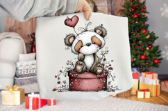 Whimsical Panda Valentine Clipart Product Image 2