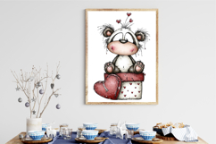 Whimsical Panda Valentine Clipart Product Image 3