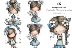Whimsical Pastel Flower Girls Clipart Product Image 1