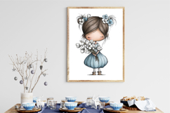 Whimsical Pastel Flower Girls Clipart Product Image 2