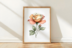 Whimsical Pastel Rose Flower Clipart Product Image 3