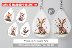 Whimsical Patchwork Pets Earring Product Image 1