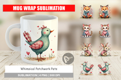 Whimsical Patchwork Pets Mug Wrap Product Image 1