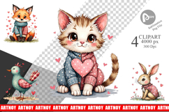 Whimsical Patchwork Pets Clipart Product Image 1