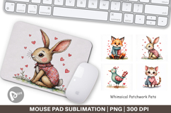 Whimsical Patchwork Pets Mouse Pad Product Image 1