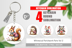 Whimsical Patchwork Pets Keychain Product Image 1