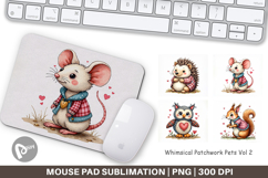 Whimsical Patchwork Pets Mouse Pad Product Image 1