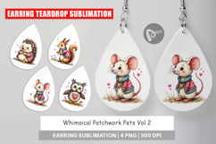 Whimsical Patchwork Pets Earring Product Image 1