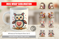 Whimsical Patchwork Pets Mug Wrap Product Image 1