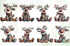 Whimsical Patchwork Reindeer Clipart Product Image 5