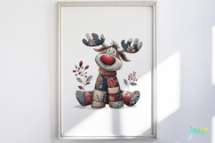 Whimsical Patchwork Reindeer Clipart Product Image 3