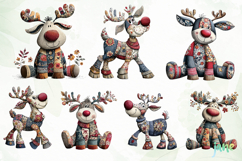 Whimsical Patchwork Reindeer Clipart Product Image 4