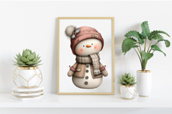 Whimsical Patchwork Snowman Clipart Product Image 2