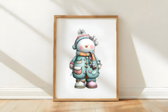 Whimsical Patchwork Snowman Clipart Product Image 3