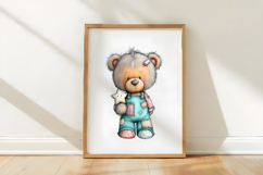 Whimsical Patchwork Teddy Bear Clipart Product Image 3