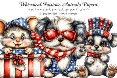 Whimsical Patriotic Animals Clipart Product Image 1