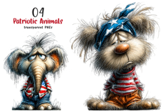Whimsical Patriotic Animals Clipart Product Image 1