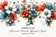 Whimsical Patriotic Bouquet Clipart Product Image 1
